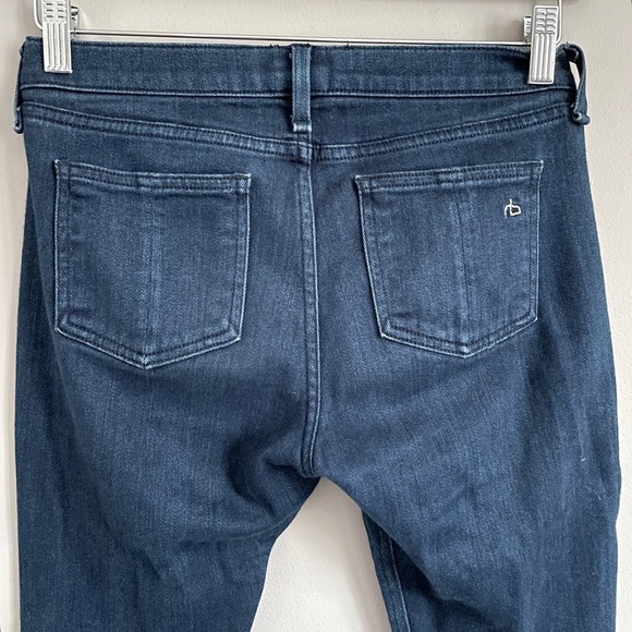 Rag & Bone Dark Wash Indigo Low Rise Capri Cropped Skinny Jeans - 28" - Picture 8 of 10